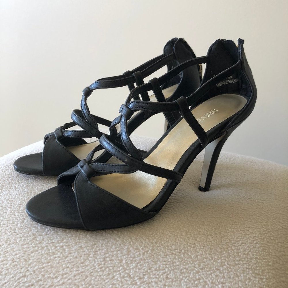 Strappy black heels